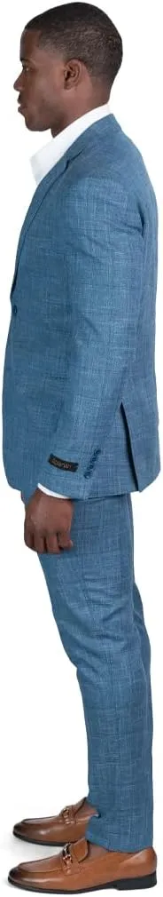 Slim Fit 2 Button Plaid Tweed Men's Suit Notch Lapel SD95818