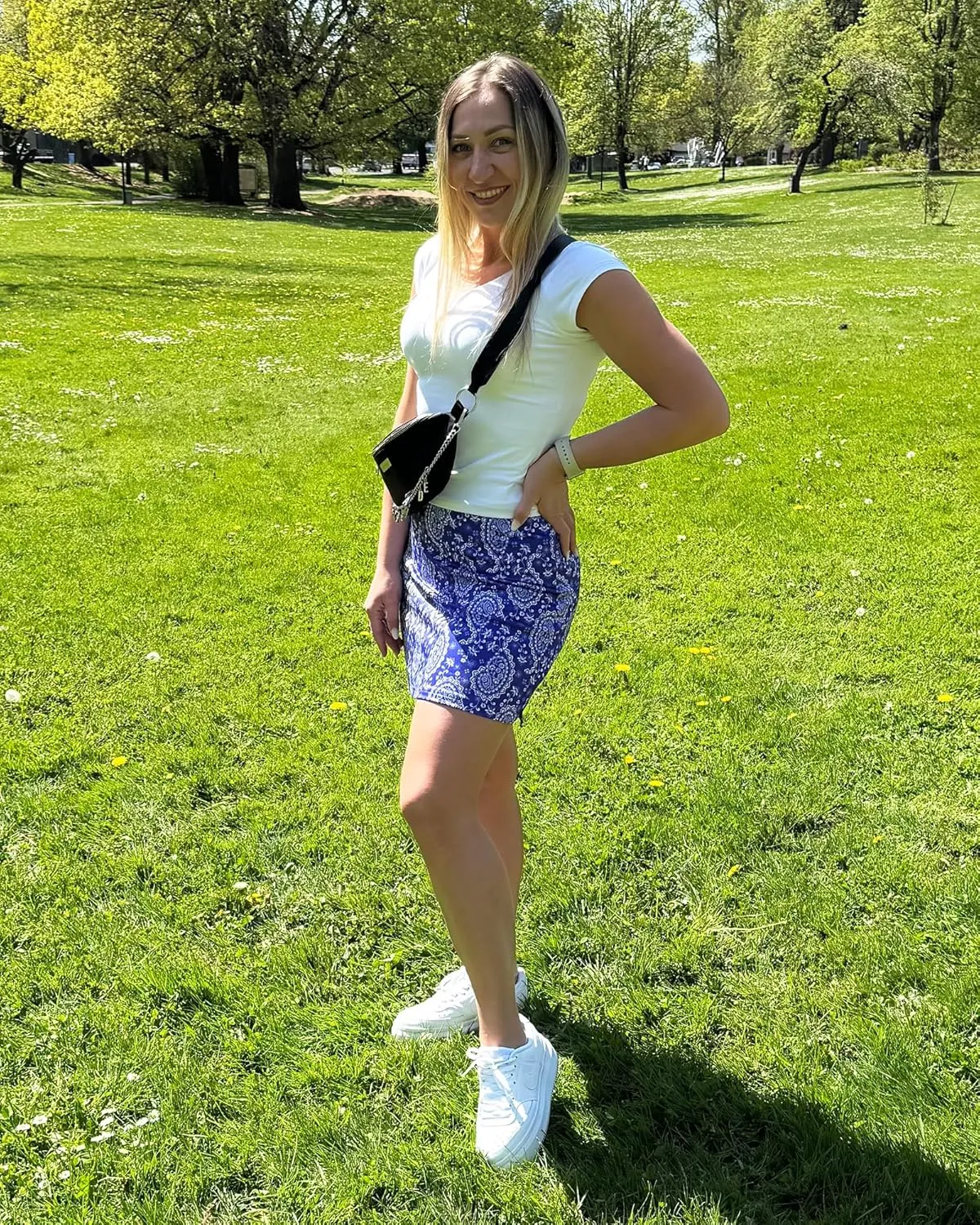 Stelle Women's Athletic Skorts 17" Golf Skirts Inner Shorts Tennis Skort with 2 Pockets Running Sports Pickleball Skirt