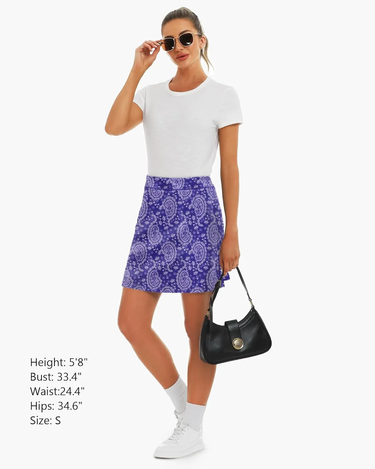 Stelle Women's Athletic Skorts 17" Golf Skirts Inner Shorts Tennis Skort with 2 Pockets Running Sports Pickleball Skirt