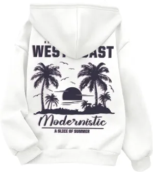 SweatyRocks Girl's Letter Graphic Hoodies Long Sleeve Thermal Oversized Sweatshirts Pullover Top