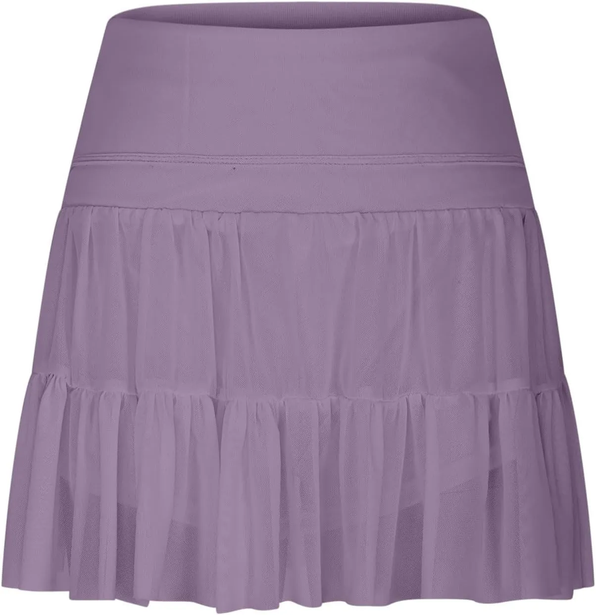 Tennis Skirts for Women Solid Elastic Waisted Tiered Smocked Ruffle Skirt Summer Casual Vacation Beach Short Skirt