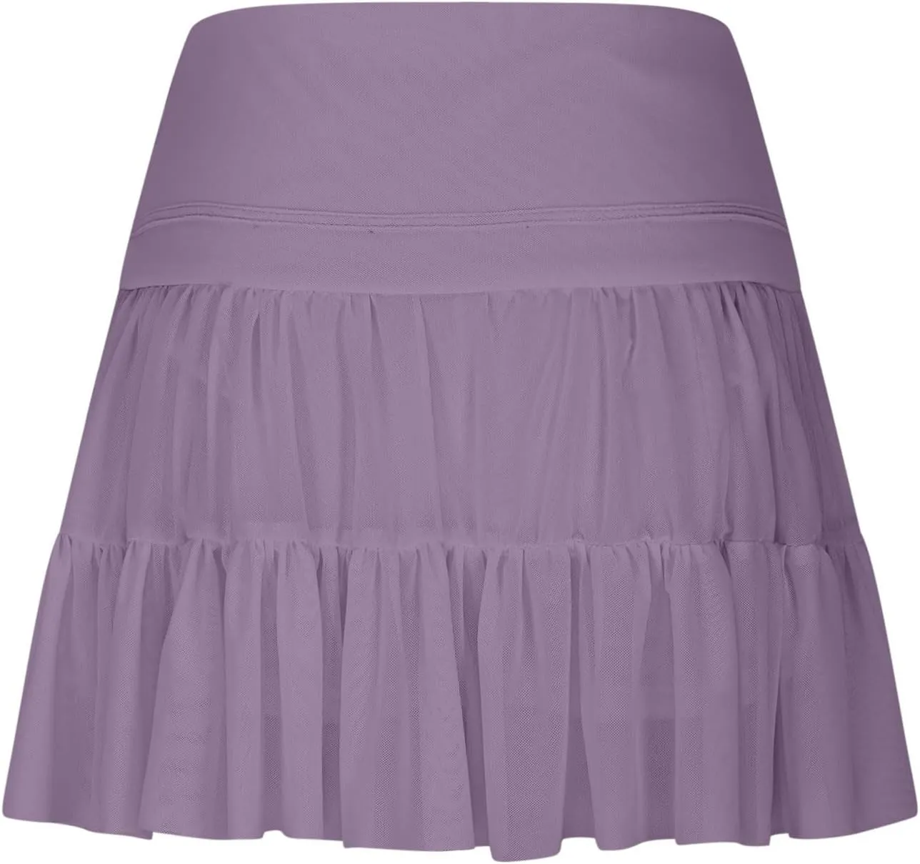 Tennis Skirts for Women Solid Elastic Waisted Tiered Smocked Ruffle Skirt Summer Casual Vacation Beach Short Skirt