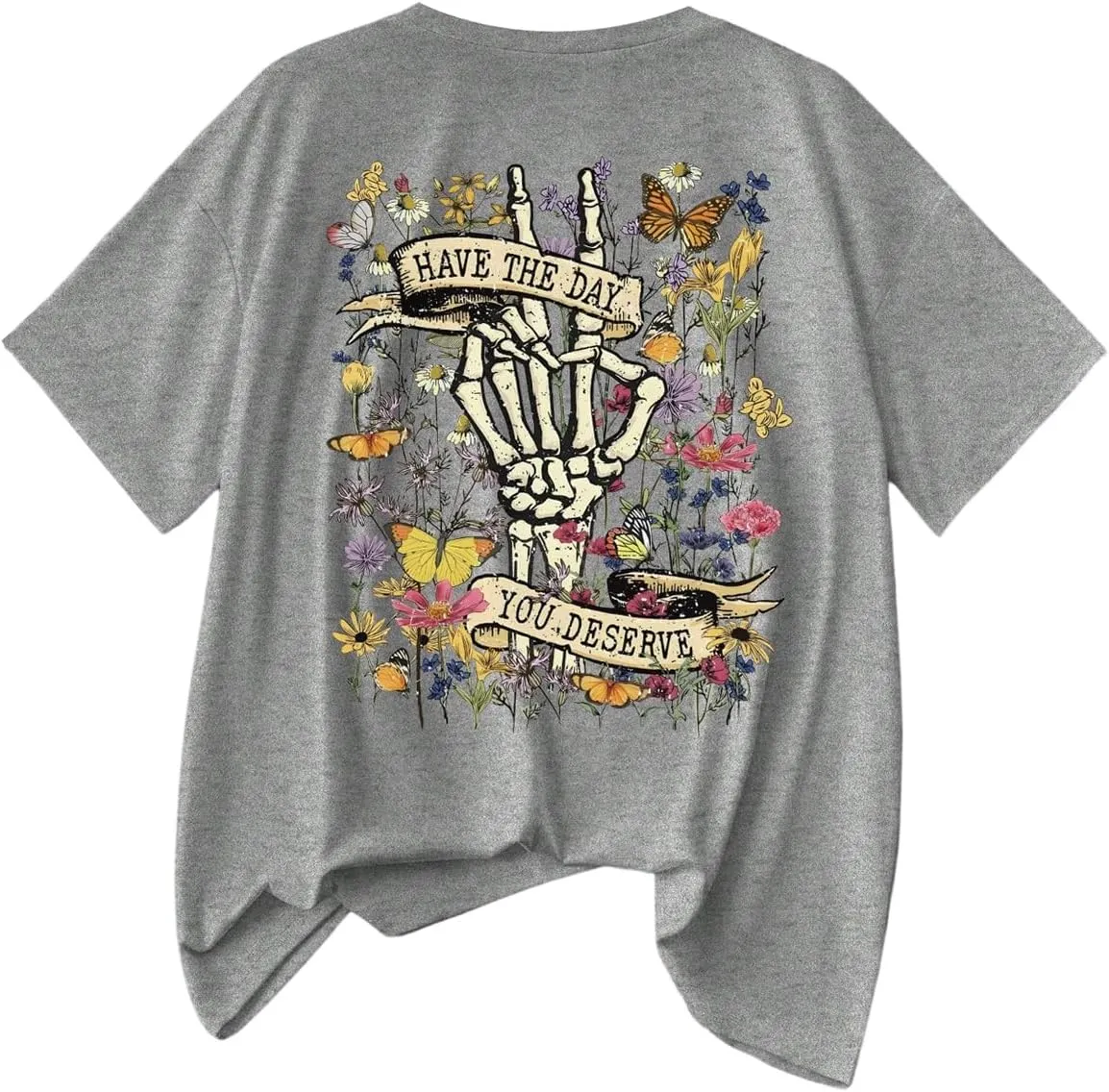 Verdusa Women's Plus Size Floral Graphic Tee Tops Round Neck Short Sleeve Casual T Shirt