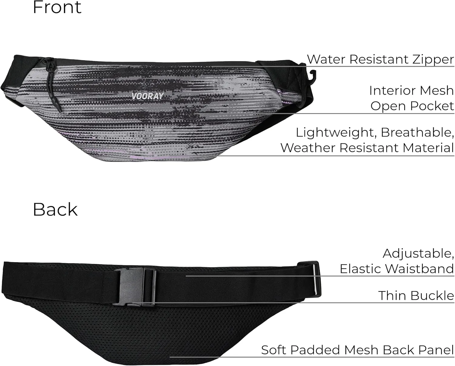 Vooray Men & Women Active Fanny Pack  Adjustable For Running, Biking & Hiking Willow