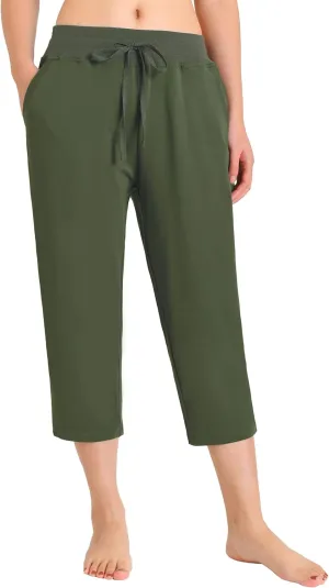 Weintee Women's Cotton Capri Pants with Pockets