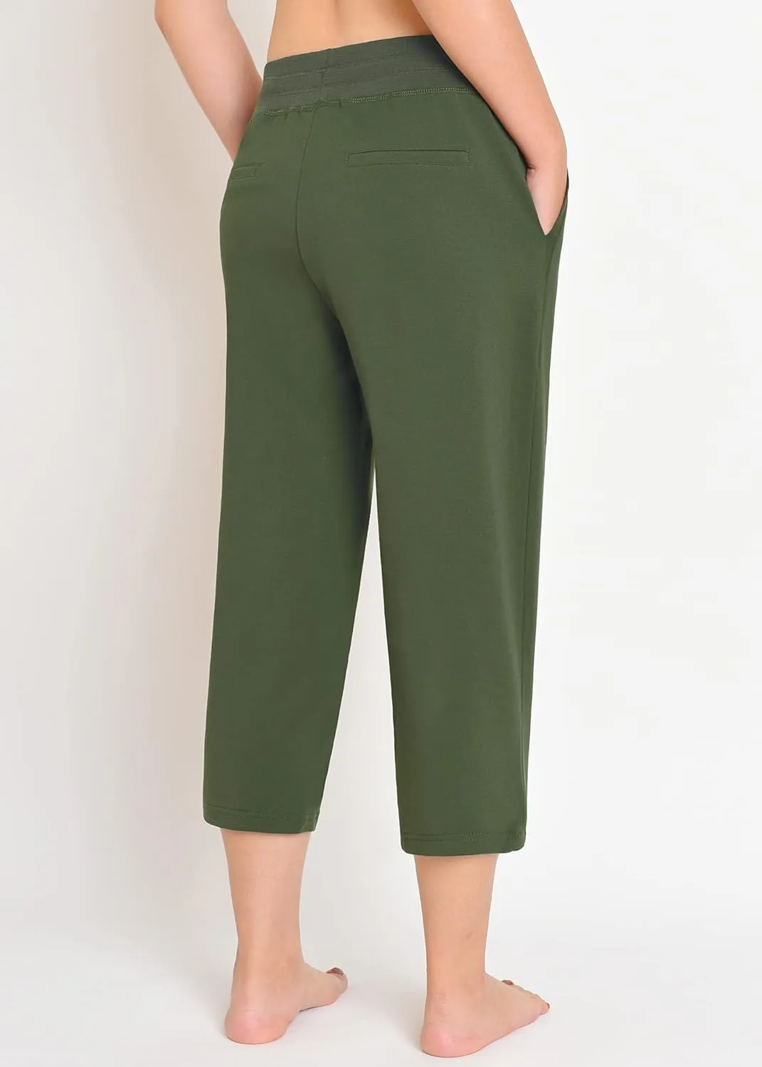 Weintee Women's Cotton Capri Pants with Pockets