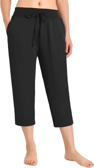 Weintee Women's Cotton Capri Pants with Pockets