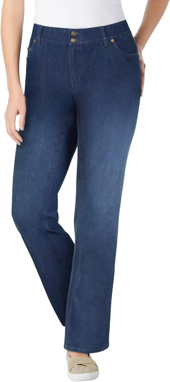Woman Within Plus Size Secret Solutions; Tummy Smoothing Bootcut Denim Jean