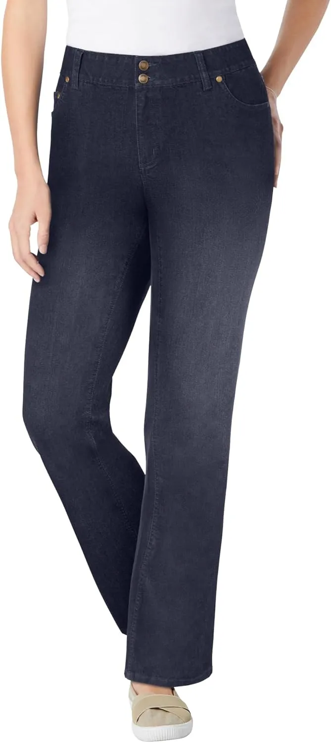 Woman Within Plus Size Secret Solutions; Tummy Smoothing Bootcut Denim Jean