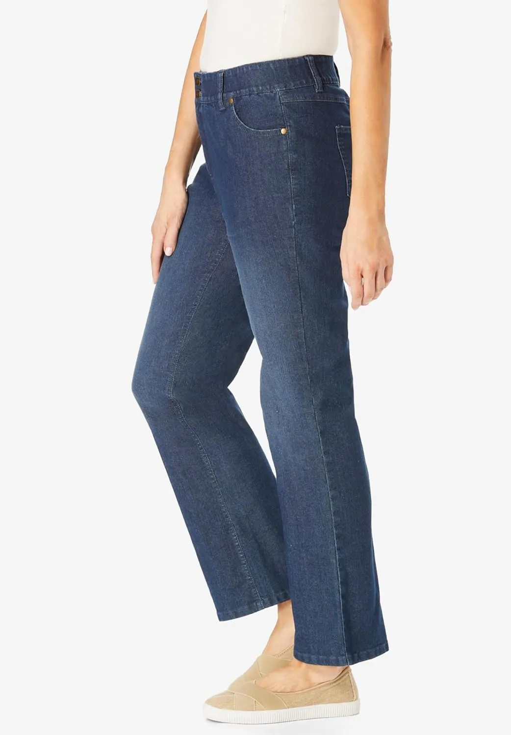 Woman Within Plus Size Secret Solutions; Tummy Smoothing Bootcut Denim Jean