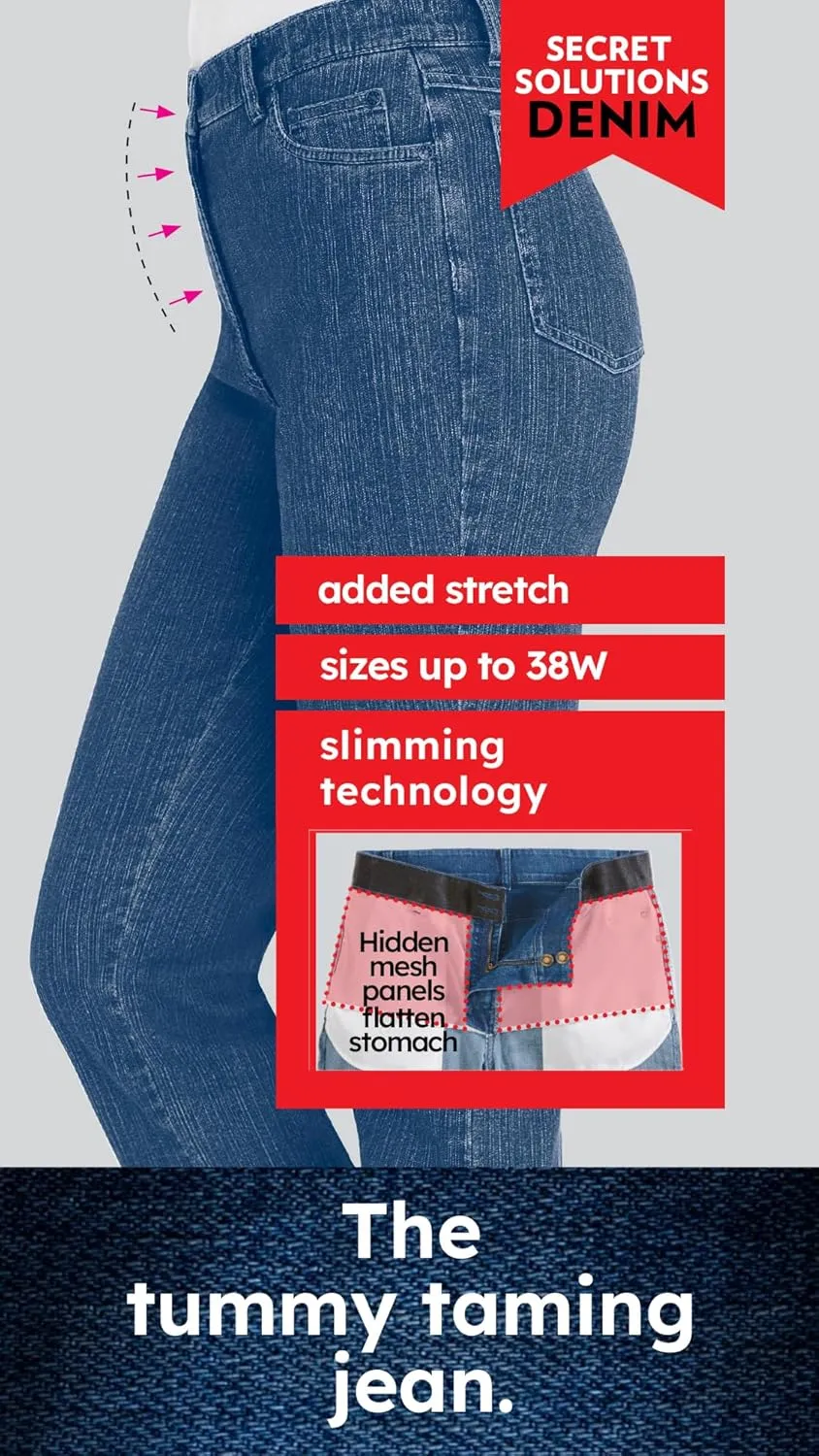 Woman Within Plus Size Secret Solutions; Tummy Smoothing Bootcut Denim Jean