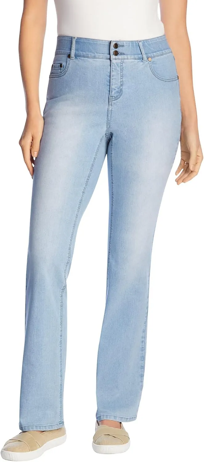 Woman Within Plus Size Secret Solutions; Tummy Smoothing Bootcut Denim Jean
