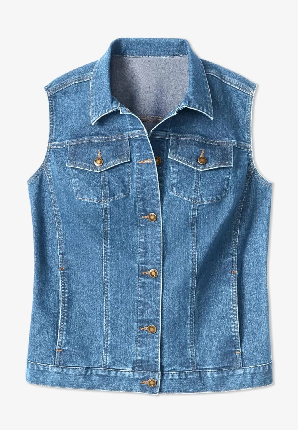 Woman Within Plus Size Stretch Denim Vest Jean Vest