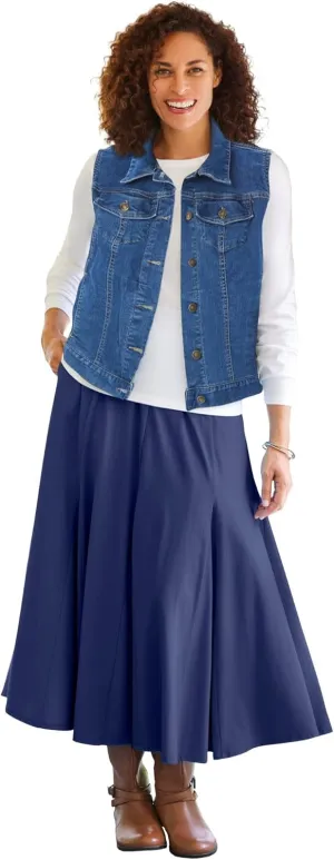 Woman Within Plus Size Stretch Denim Vest Jean Vest