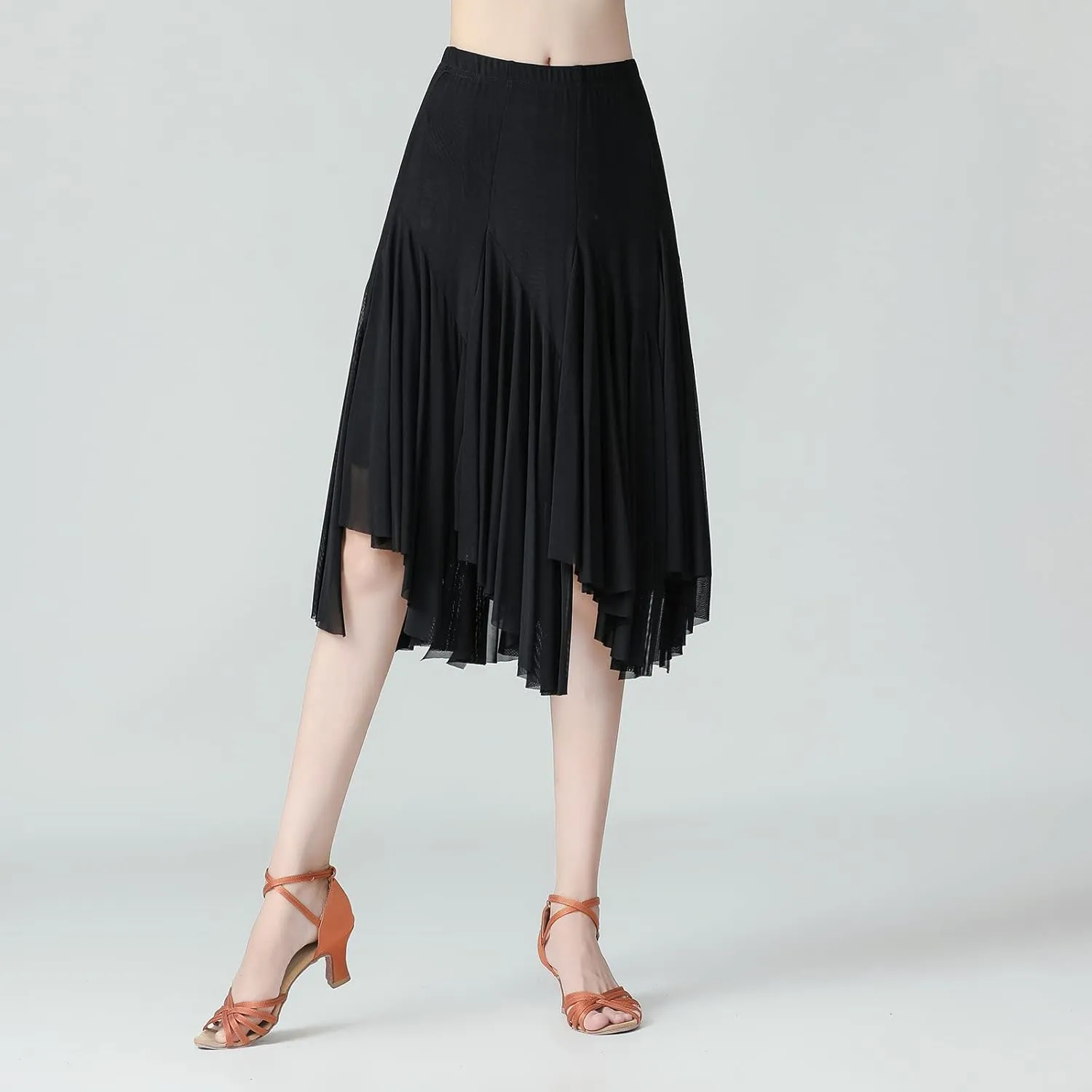 Women's Ballroom Dance Skirt Latin Salsa Rumba Flamenco Waltz Tango Cha Cha Dancing Flowy Swing Practice Long Skirt