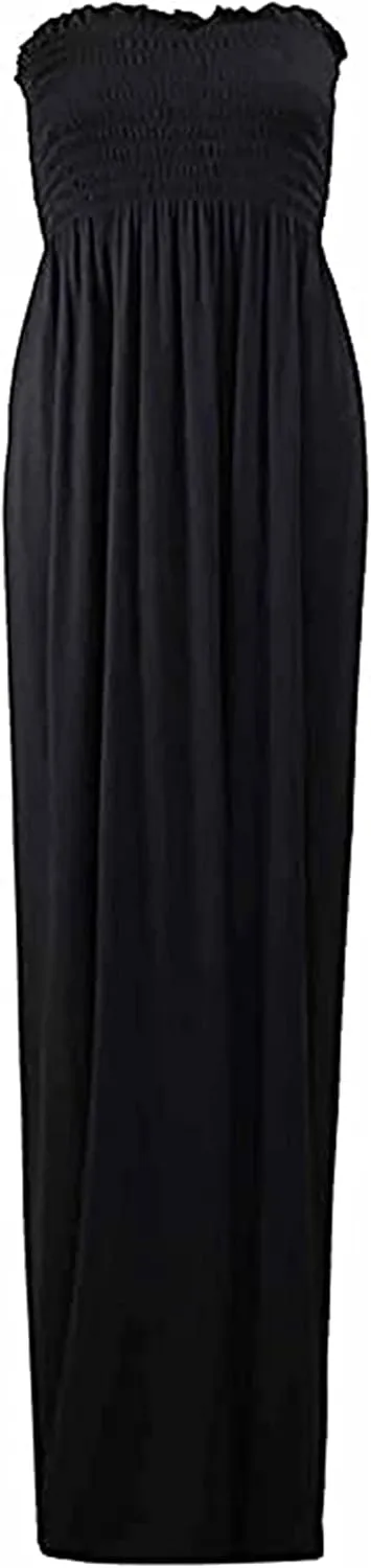 Women's Boob Tube Bandeau Strapless Maxi Dress
