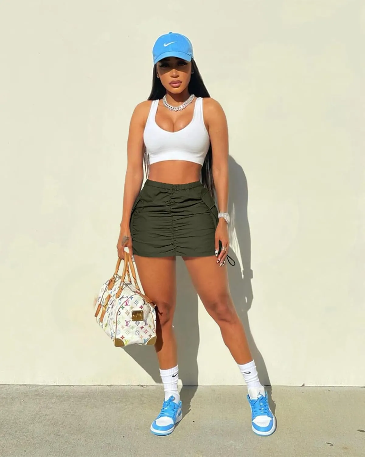 Women's Cargo Skirt Y2k High Waisted Pencil Bodycon Mini Skirts for Women Sexy Trendy Drawstring Ruched Cute