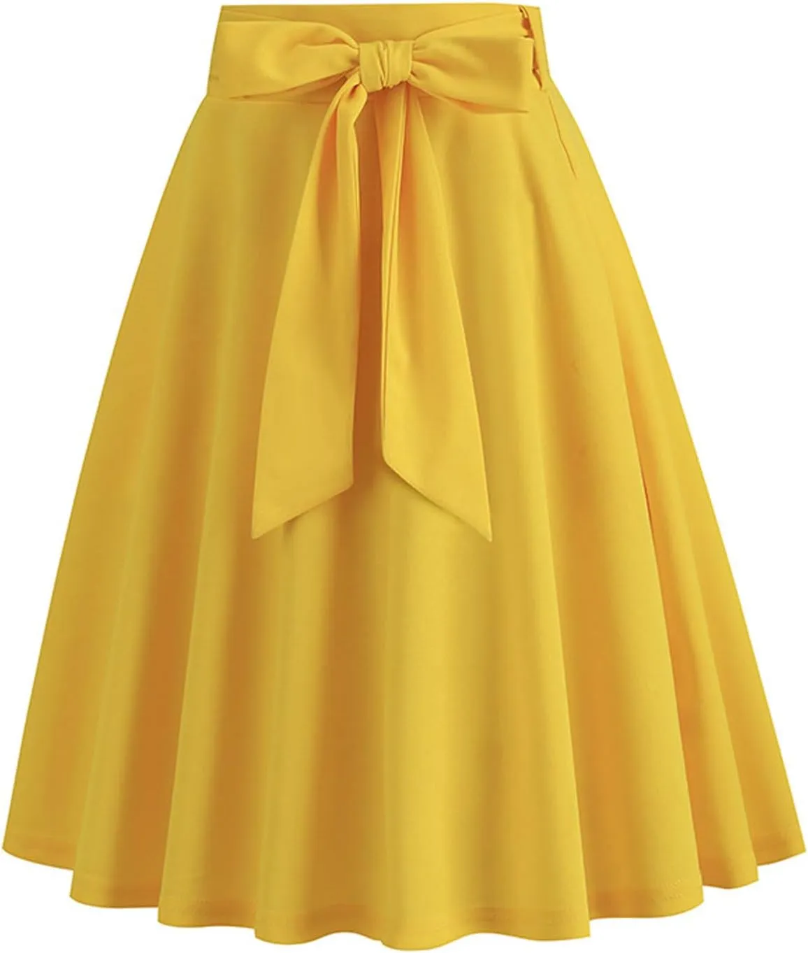 Women's High Waist A-Line Midi Skirt 2024 Fashion Pleated Flared Flowy Knee Length Skirt for Tennis Golf Business