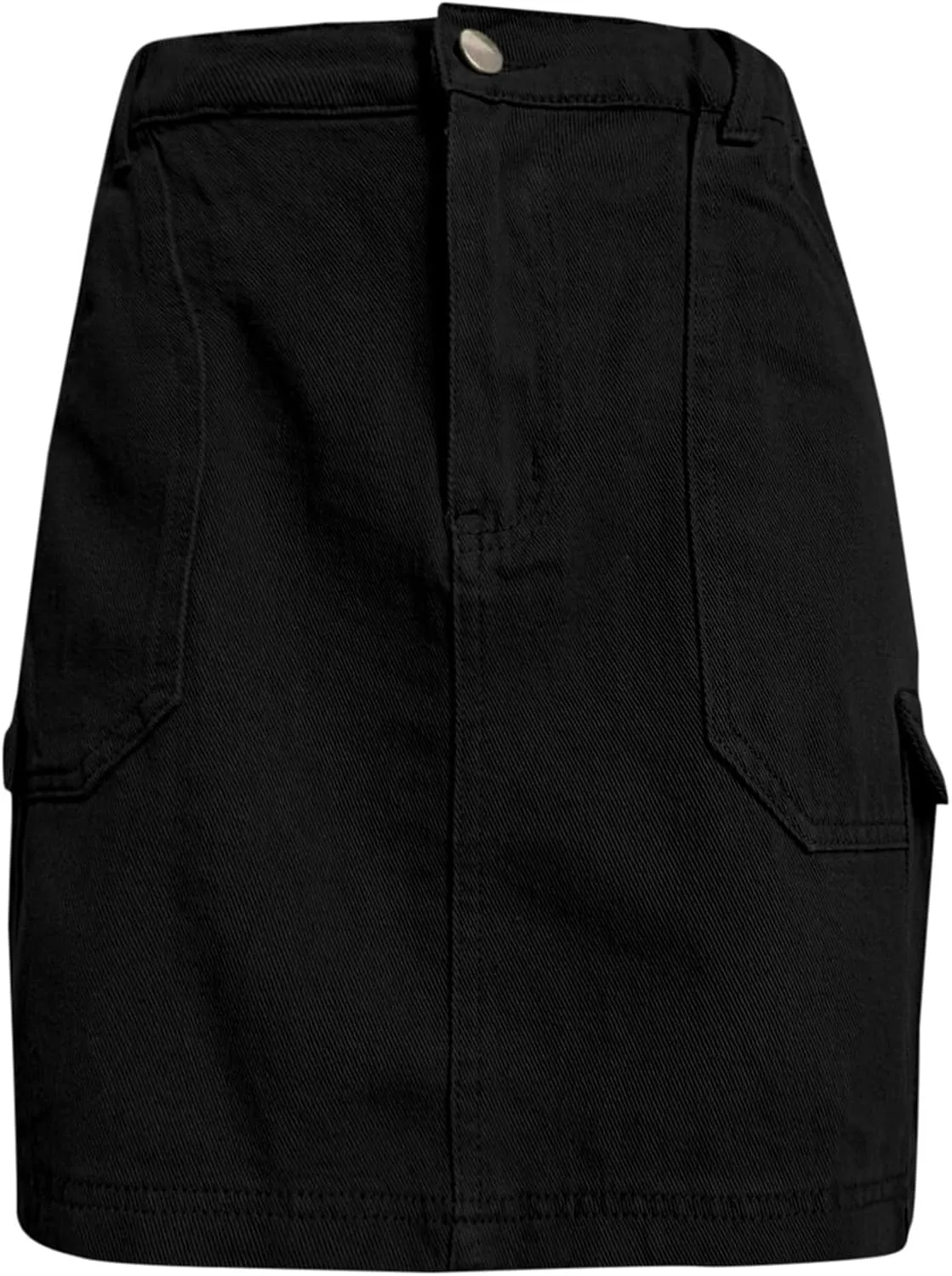 Women's High Waisted Cargo Mini Skirts Pocket Denim Skirt Pencil Skirt Stretchy Casual Skirt Pocket Skirt Short