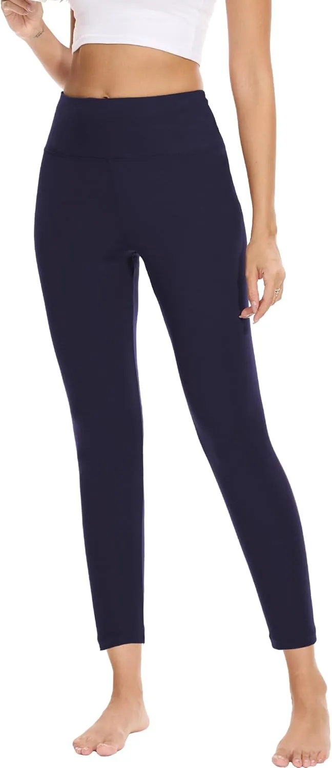 Women's High-Waisted Fitted Leggings - Ultra Soft Stretchy Basic Legging - Viscose Made from Bamboo