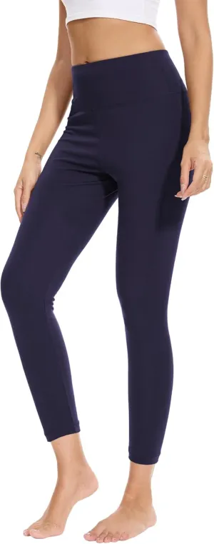 Women's High-Waisted Fitted Leggings - Ultra Soft Stretchy Basic Legging - Viscose Made from Bamboo
