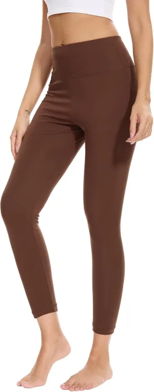 Women's High-Waisted Fitted Leggings - Ultra Soft Stretchy Basic Legging - Viscose Made from Bamboo