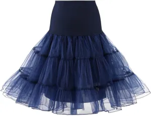 Women's Petticoat Skirt Underskirts for Cosplay Pleated Tulle Petticoat Tutu Tulle Midi Knee Length Skirt Dress