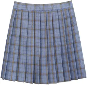 Women's Pleated Mini Skirts and Tie 3 Piece Sets Sexy Cute Plaid Skirt High Waisted A-Line Swing Lingerie Skirt