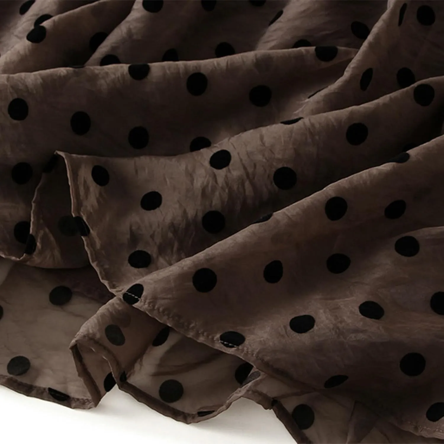 Women's Vintage Polka Dots Tulle Skirts Elastic Waist A Line Pleated Ruffle Midi Skirt Summer Loose Flowy Skirts