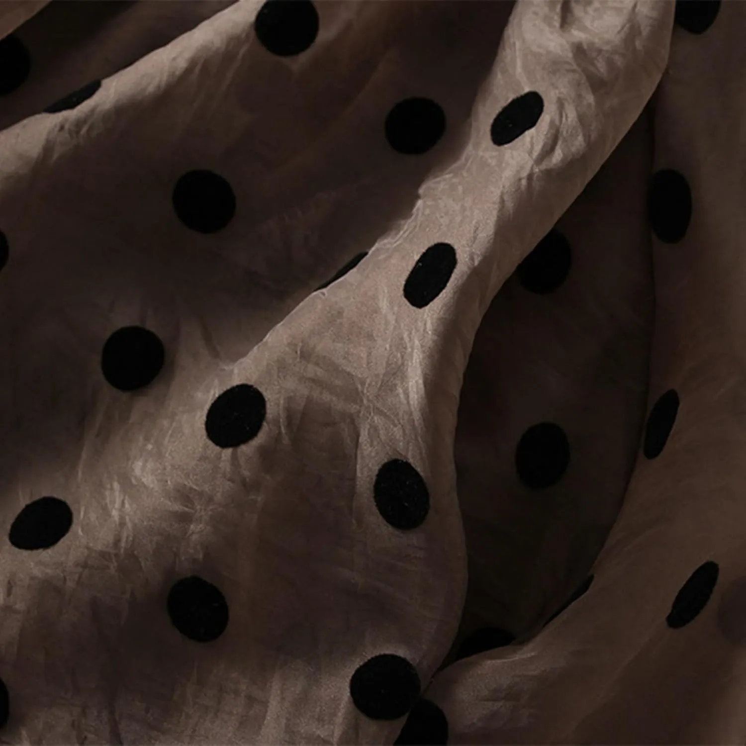 Women's Vintage Polka Dots Tulle Skirts Elastic Waist A Line Pleated Ruffle Midi Skirt Summer Loose Flowy Skirts